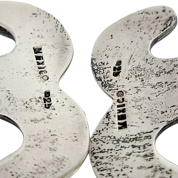 Sterling Silver Mexico Swirl Hinged Bracelet #10867 - Picture 8 of 10